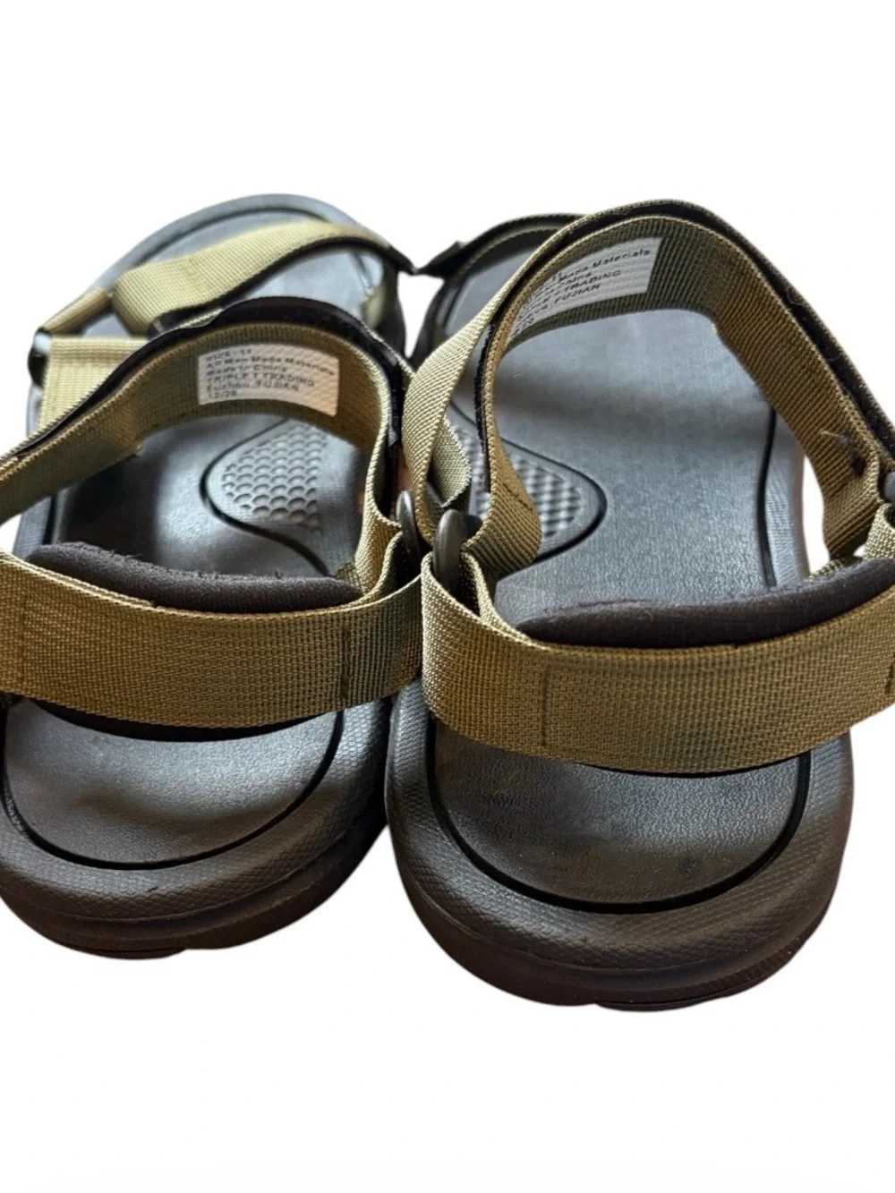 Men's Olive Triple T Trading Sport Sandals with Adjustable Straps Size 11
